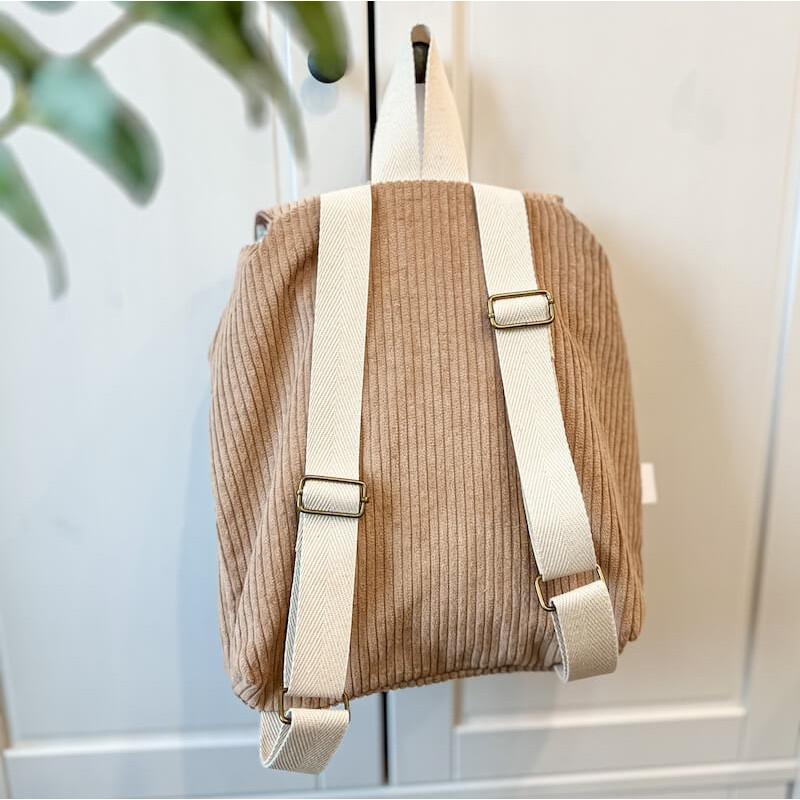 sac à dos personnalisable en velours avec bretelles réglables