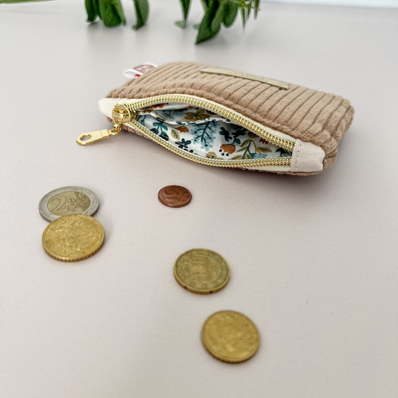 Porte-monnaie personnalisable doublure fleuri et séparation