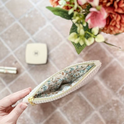 Pochette à maquillage doublure fleuri