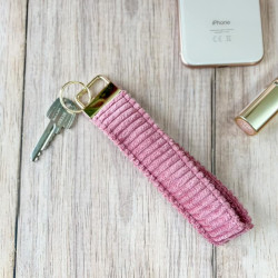 porte clé personnalisé velours rose