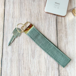 porte clé personnalisé lin kaki