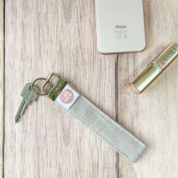porte clé personnalisé lin écru