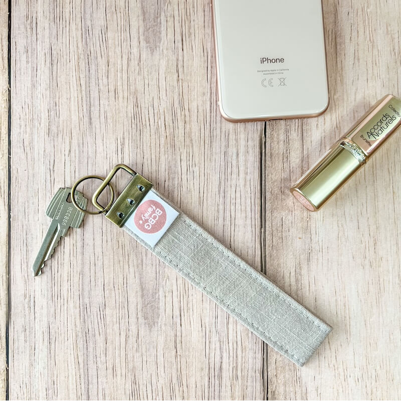 porte clé personnalisé lin écru