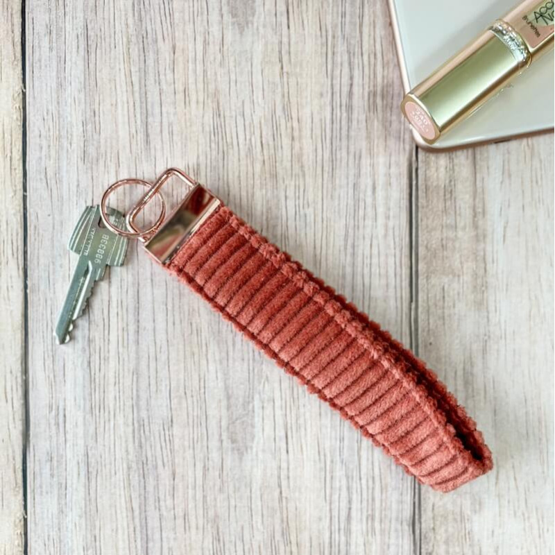 porte clé personnalisé velours terracotta