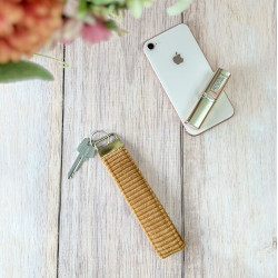 porte clé personnalisé velours ocre