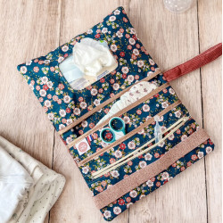 Pochette à langer nomade velours paprika fabriqué en france