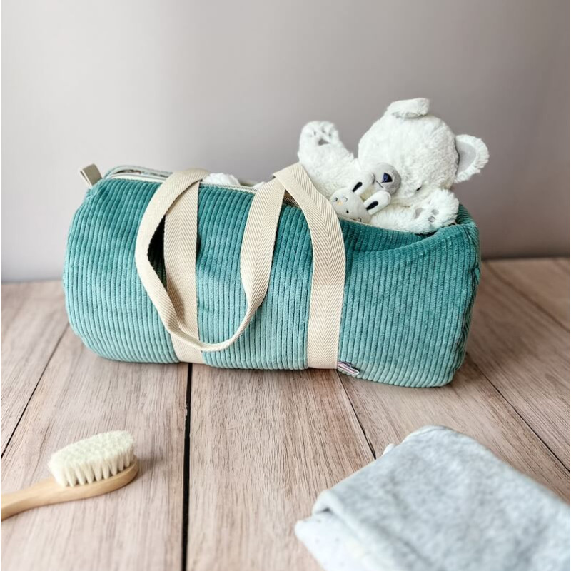 Sac polochon à personnaliser en velours céladon