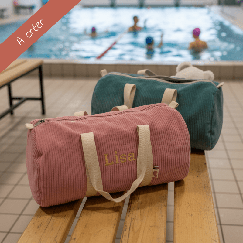 sac polochon personnalisé avec broderie du prénom de l'enfant