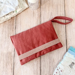 pochette de change en velours rose