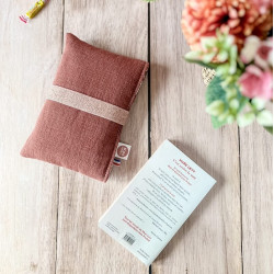 pochette livre en lin terracotta