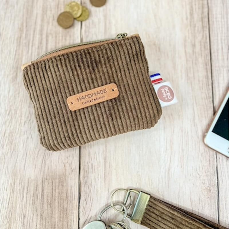 porte monnaie homme personnalisé en velours 100% français