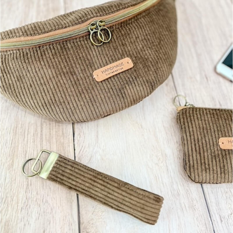 sac banane homme avec porte clé et porte monnaie assortis