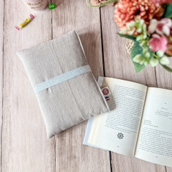Pochette à livre en lin beige écru