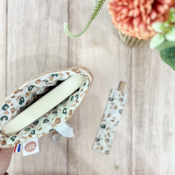 pochette pour livre avec doublure léopard