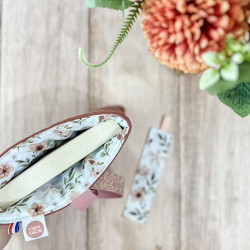 Pochette pour livre avec doublure fleurs