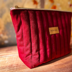 trousse de toilette velours matelassé chic et durable