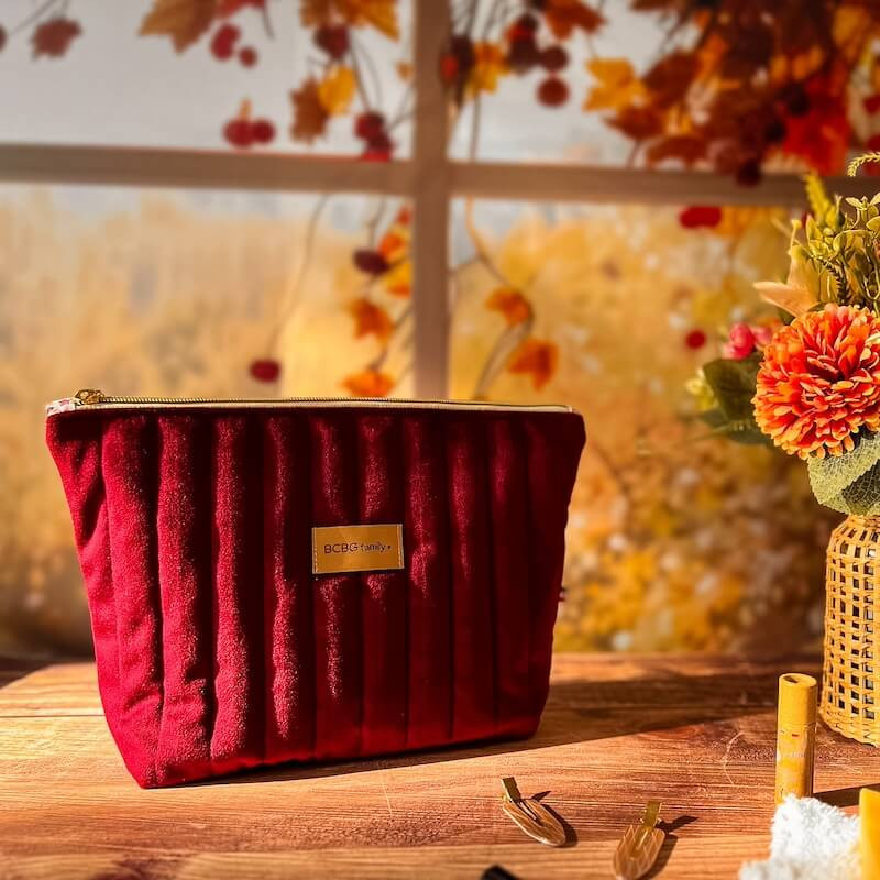 trousse de toilette velours forme bateau, taille moyenne