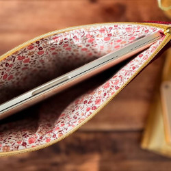 Housse ordinateur portable doublure fleurie