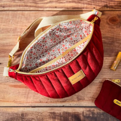 sac banane personnalisé avec doublure fleurie