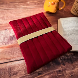 Pochette à livre en velours matelassé couleur lie de vin